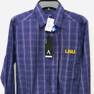 LSU Tigers Lg Sleeve Small Mens Stripped Shirt